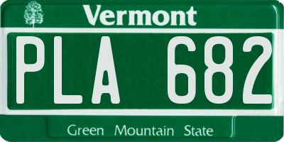 VT license plate PLA682