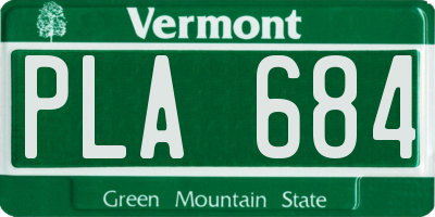 VT license plate PLA684