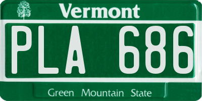VT license plate PLA686