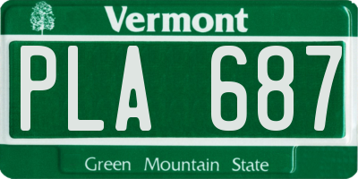 VT license plate PLA687