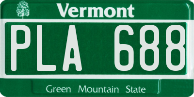 VT license plate PLA688