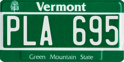 VT license plate PLA695