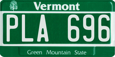 VT license plate PLA696