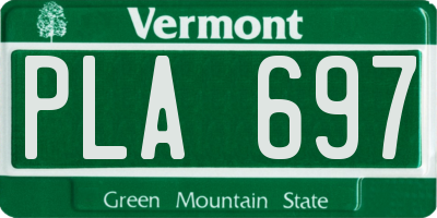 VT license plate PLA697