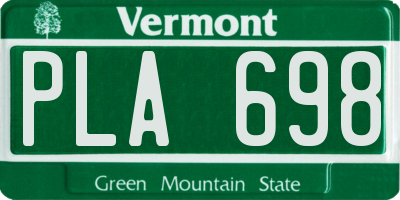 VT license plate PLA698