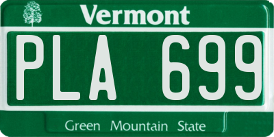 VT license plate PLA699