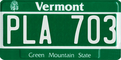 VT license plate PLA703
