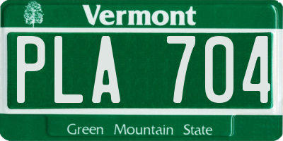 VT license plate PLA704