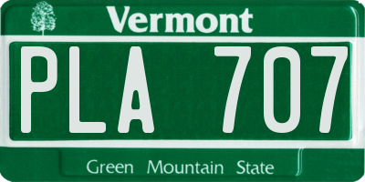 VT license plate PLA707