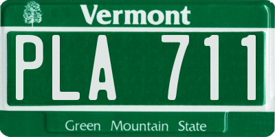 VT license plate PLA711