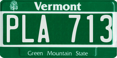 VT license plate PLA713