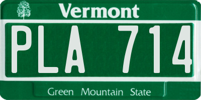 VT license plate PLA714
