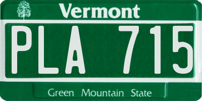 VT license plate PLA715