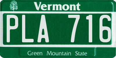 VT license plate PLA716