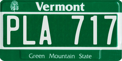 VT license plate PLA717