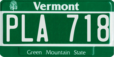 VT license plate PLA718