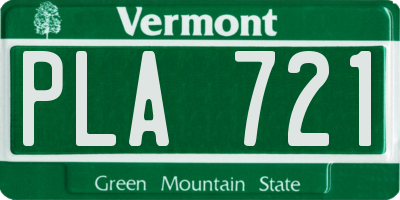 VT license plate PLA721
