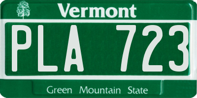 VT license plate PLA723