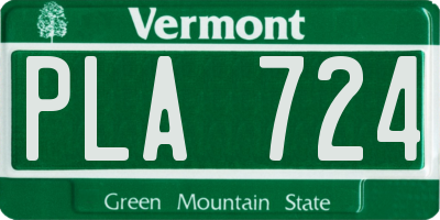 VT license plate PLA724