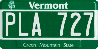 VT license plate PLA727