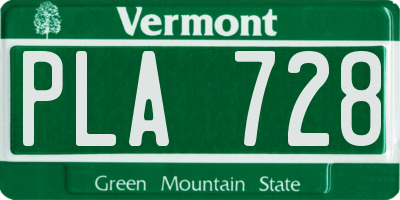 VT license plate PLA728
