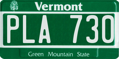 VT license plate PLA730