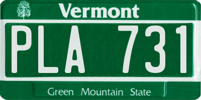 VT license plate PLA731