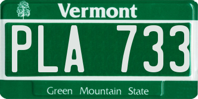 VT license plate PLA733