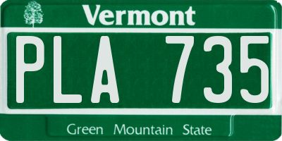 VT license plate PLA735