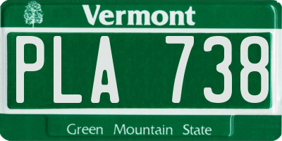 VT license plate PLA738