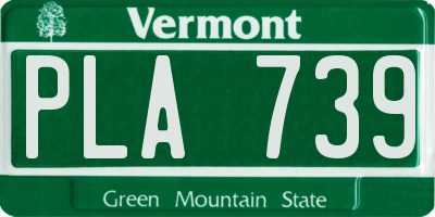 VT license plate PLA739