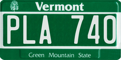 VT license plate PLA740