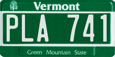 VT license plate PLA741