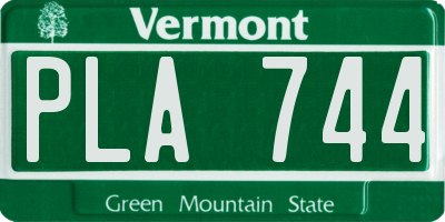 VT license plate PLA744