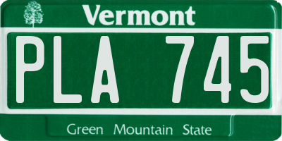 VT license plate PLA745