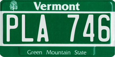 VT license plate PLA746