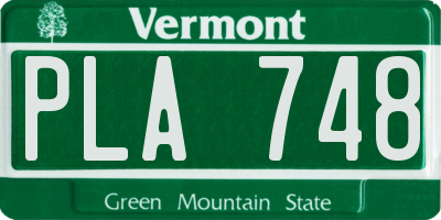 VT license plate PLA748