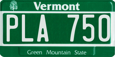 VT license plate PLA750