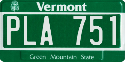 VT license plate PLA751