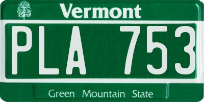 VT license plate PLA753