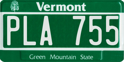 VT license plate PLA755