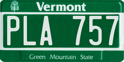 VT license plate PLA757
