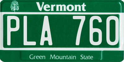 VT license plate PLA760