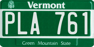 VT license plate PLA761