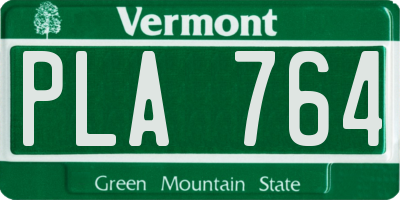 VT license plate PLA764