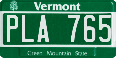 VT license plate PLA765