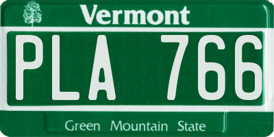 VT license plate PLA766