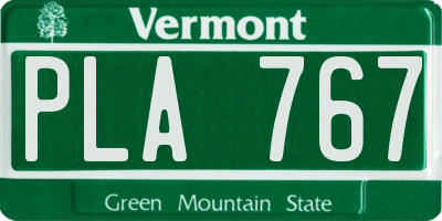 VT license plate PLA767