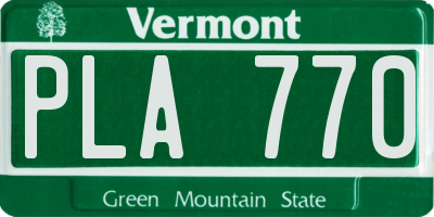 VT license plate PLA770