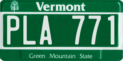 VT license plate PLA771